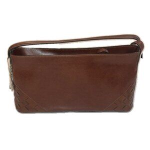 NINE WEST Vintage Y2K Brown Woven Leather Detail Shoulder Bag NWT